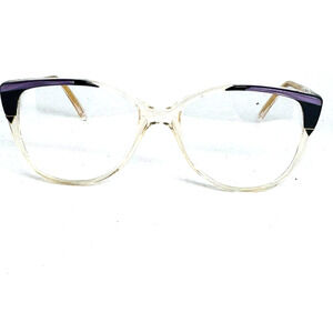 FILOs Eyeglasses Frame, Retro Style, Clear Black Purple Vintage‎ H15330